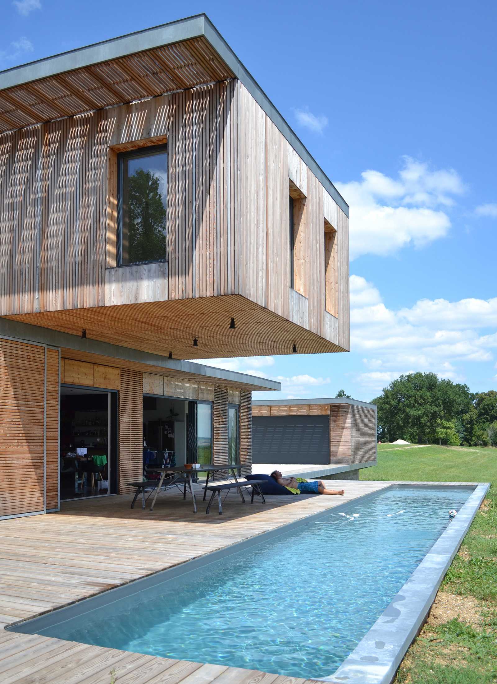 Maison d'architecte bois et béton par un architecte de la région de Montpellier